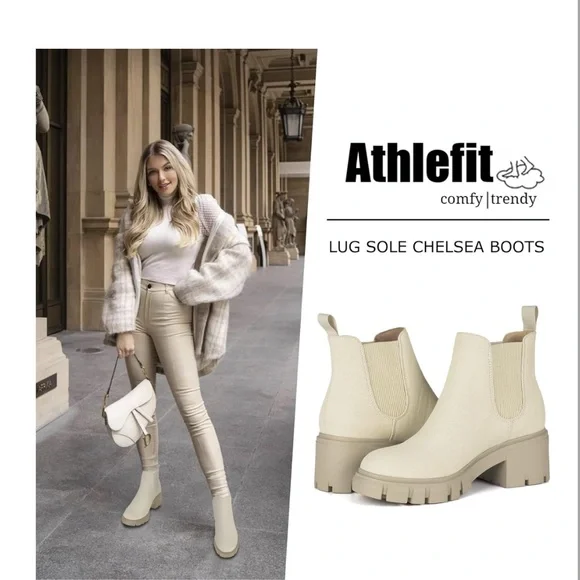 Neutral Cream Chelsea Winter Casual wear Boots - Picture 4 of 5